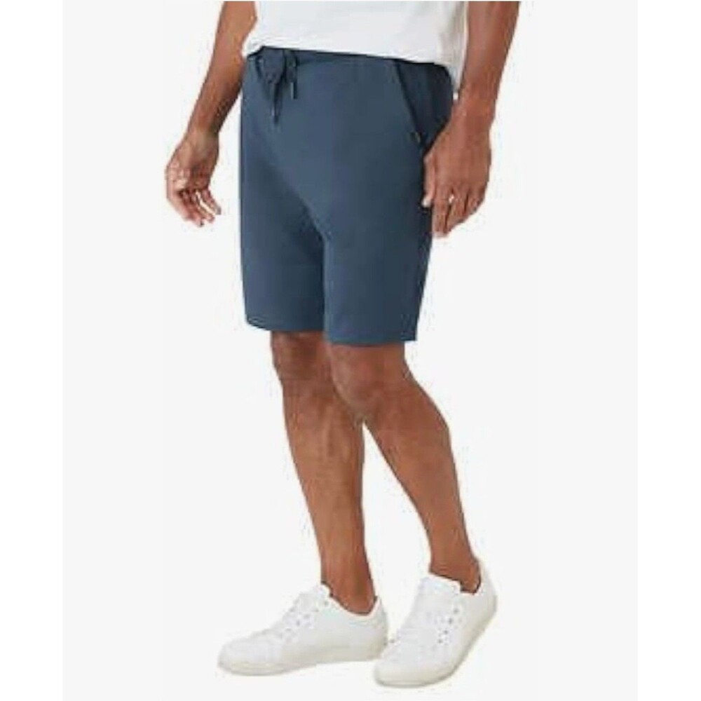 Eddie Bauer Men's XL Knit Lounge Shorts 2-pack Zip Secured Pocket B15 Black Blue - Picture 3 of 12